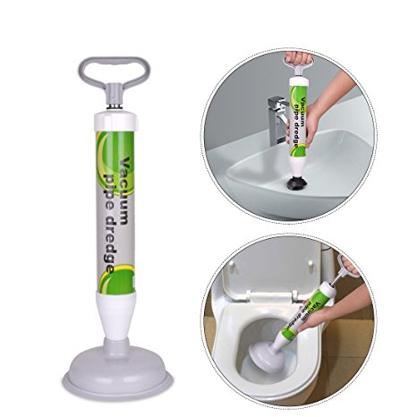 Drain Buster XREXS Toilet Air Plunger - Powerful Drain Plunger with 2 Type Suction Cups, Suitable for Toilet, Bathtub, Shower, Sink