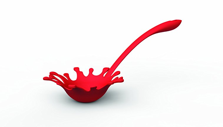 Slotted Spaghetti Spoon Ladle Server - Red Splash