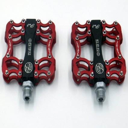 OZUZ BMX MTB Mountain Bike Bicycle Aluminum Pedals Three Sealed Bearing Shock Absorption Pedal 9/16"