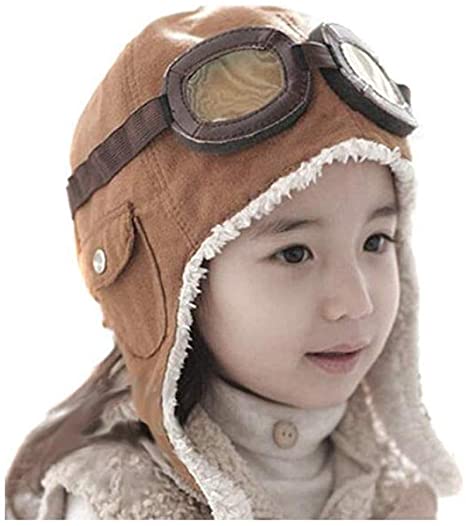 Genius_Baby Baby Kid Boy and Girl Warm Earmuffs Pilot Cap Aviator Hat