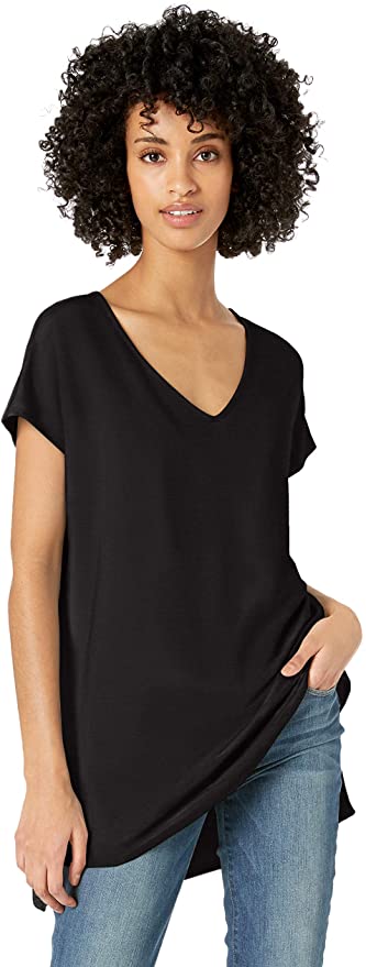 Daily Ritual Women's Supersoft Terry Relaxed-Fit Dolman-Sleeve V-Neck Tunic