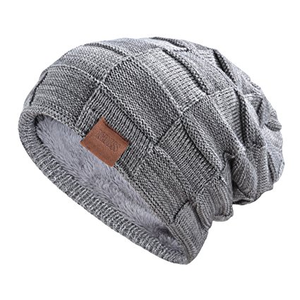 Beanie Hat for Men and Women Winter Warm Hats Knit Slouchy Thick Skull Cap by REDESS