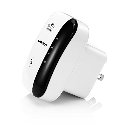 URANT Wifi Extender Wifi Repeater Wireless Network Long Range Extender Signal Amplifier Booster Network Adapter Repeater/Access Piont Mode Comply with 802.11 b/g/n with WPS Button (US Plug) - White