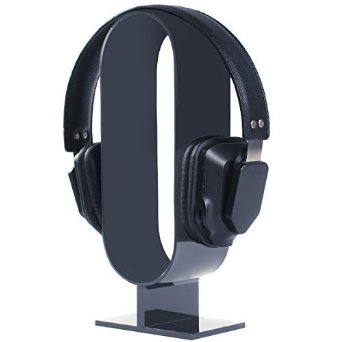 Updated Version AmoVee Acrylic Headphone Stand Display Headphone Headset Holder  Hanger - Suitable For All Headphone Sizes - Koss PortaPro Beats Solo Sony AKG K612 Bose QC15 SADES SA-708