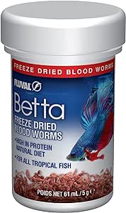 Fluval Betta Freeze Dried Bloodworms, 5 g (0.18 oz)