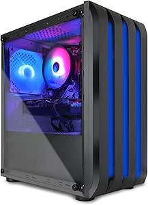 Blackout Computers Gaming Desktop PC Computer, Intel Core i7 3.6 GHz up to 4.0 GHz,AMD Radeon RX 580 8G GDDR5,16GB RAM,1TB NVME SSD, Windows 10 Pro, WiFi, Bluetooth 5.0, VR Ready,RGB Fans x4 (Renewed)