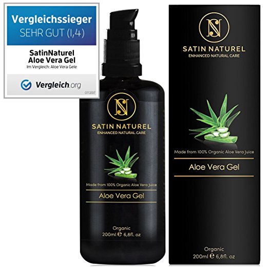 Organic aloe vera gel 200ml with jasmine scent / MADE IN GERMANY / 97% ALOE VERA / INTRODUCTORY OFFER / highest quality / light protection glass bottle - vegan organic & cold-pressed / from 100% direct-juice - with hyaluronic acid, organic spirulina & panthenol/ after-sun care/ natural cosmetics for the face, skin & hair / skin gel body lotion