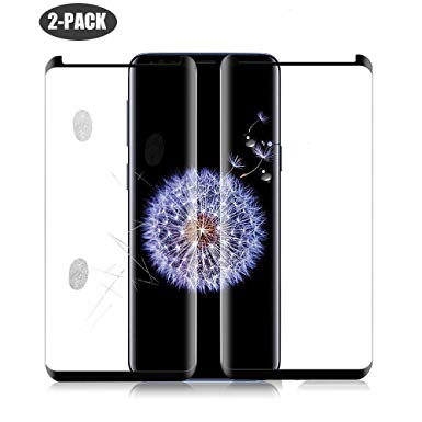 [2-Pack] Galaxy S9 Plus Screen Protector(6.2"), Tempered Glass [9H Hardness][Anti- Fingerprint][Ultra-Clear][Anti-Bubble] Screen Protector,Case Friendly Galaxy S9 Plus