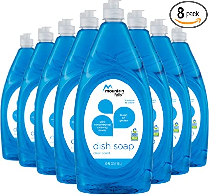 Mountain Falls Ultra Concentrated Dish Soap, Clean Scent, 40 Fluid Ounce (Pack of 8)