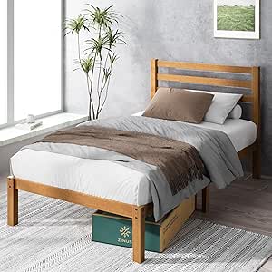 Zinus Leah Bamboo Platform Bed Frame with Headboard, No Box Spring Needed, Wood Slat Support, Easy Assembly, Twin