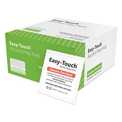 EasyTouch  Alcohol Prep Pads – Gamma-Sterilized - (200 per box)