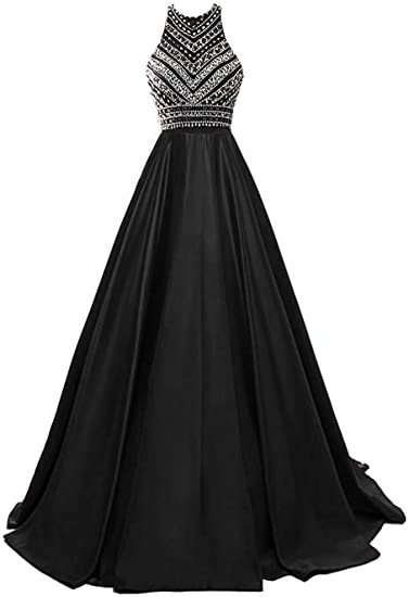 HEIMO Women's Sequins Evening Party Gowns for Teens Beading Formal Prom Dresses Long H187