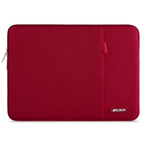 MOSISO Laptop Sleeve Compatible with 2019 2018 MacBook Air 13 inch Retina Display A1932, 13 inch MacBook Pro A2159 A1989 A1706 A1708, Notebook, Polyester Vertical Bag with Pocket, Red