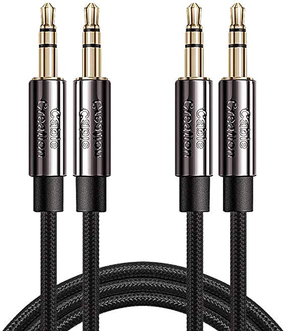 3.5mm Aux Cable, CableCreation 3.5mm Male to Male Stereo Audio Cable Compatible with iPhones, Fire HD Tablets, Sony/Beats Headphones, Home/Car Stereos & More, [1.5Feet / 2-Pack]