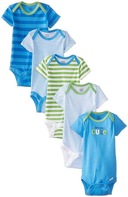 Gerber Baby Boys' 5-Pack Short-Sleeve Onesies