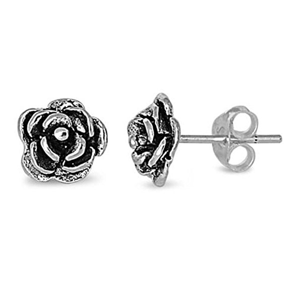 Sterling Silver Flower Studs Earrings