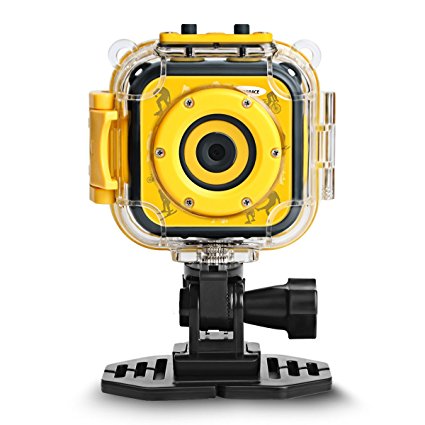 DROGRACE Children Kids Camera Waterproof Digital Video HD Action Camera Sports Camera Camcorder DV for Boys Girls Birthday Holiday Gift Learn Camera Toy 1.77'' LCD Screen (Yellow)