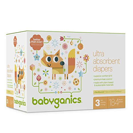 Babyganics Ultra Absorbent Diapers, Size 3