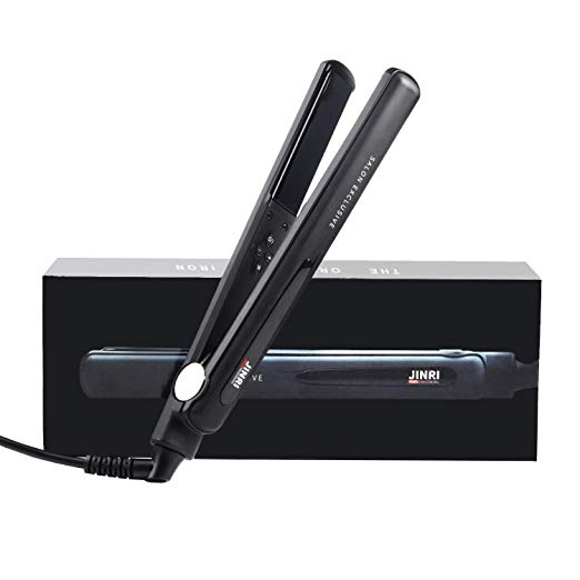 JINRI Hair Straightener, Professional Flat Iron 1 Inch Ceramic Tourmaline Ionic Ultra Fast Heat-Up & Heat-Recovery Adjustable Temperature for All Hair Type with LED Display and Memory Function