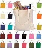 Set of 6 Blank Cotton Tote Bags Reusable 100 Cotton Reusable Tote Bags