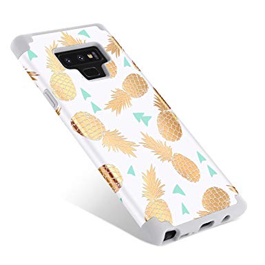 BENTOBEN Case for Galaxy Note 9, Case for Samsung Galaxy Note 9, Slim Pineapple Shockproof Hybrid Soft TPU Hard PC Bumper Cover Full Body Protective Pineapple Phone Case for Galaxy Note 9, Grey