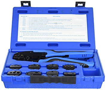 SG Tool Aid SGT18980 Ratcheting Terminal Crimping Kit (Quick Change with 9 Die Sets)