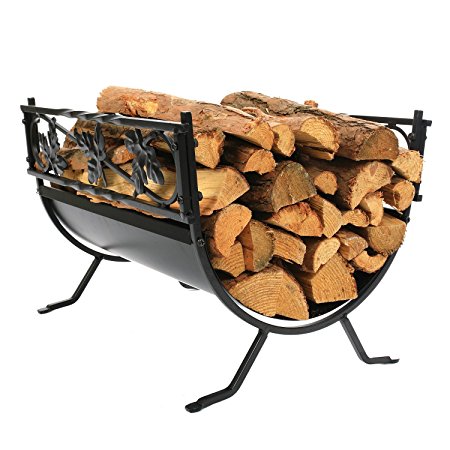 1.Go 18.5 Inches Indoor Decorative Firewood Rack, Fireside Log Rack for Fireplace