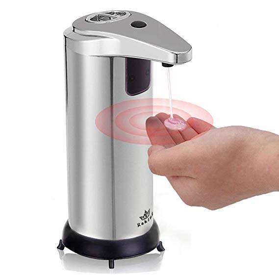Automatic Soap Dispenser, Raking Touchless Soap Dispenser for Kitchen, Bathroom with Touchless Infra Red Motion Sensor