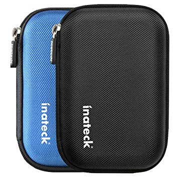 Inateck Portable Shockproof EVA Carrying Case Shell with Zipper for 2.5 Inch Hard Disk Drives HDD/ SSD and My Passport Ultra (Black)