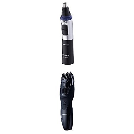 Panasonic ER-GN30 Nose, Ear and Facial Hair Trimmer (Wet/Dry with Vortex Cleaning System), Black   ER-GB42 Wet and Dry Beard Trimmer (20 x Cutting Lengths)