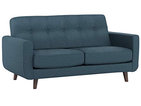 Rivet Sloane Mid-Century Tufted Modern Sofa, 65"W, Blue