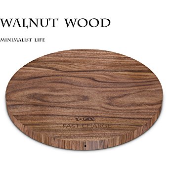 Wireless Charger,QI Fast Wireless Charging Station Walnut Wooden Charging Pad for iPhone X iPhone 8 / 8 Plus,Samsung Galaxy Note 8,S8/ S8 / S7 / S7 edge / S6/S6 edge/S6 edge ,Note 5, Nexus 4/5 / 6 / 7