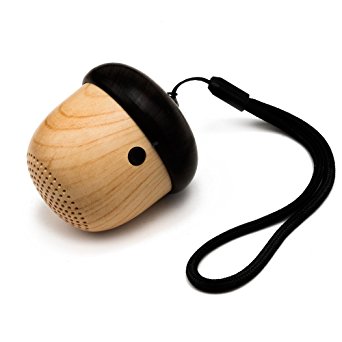 JS Portable Mini Wireless Bluetooth Speaker Cute Wood-grain Nut Shape with Loud and Crystal Clear Sound Rechargeable Mini Nut Speaker for iPhone iPad Android and Desktop Devices