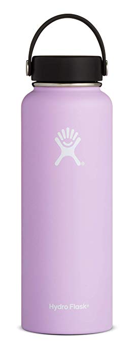 Hydro Flask 40 oz Double Wall Vacuum Insulated Stainless Steel Leak Proof Sports Water Bottle, Wide Mouth with BPA Free Flex Cap, Lilac