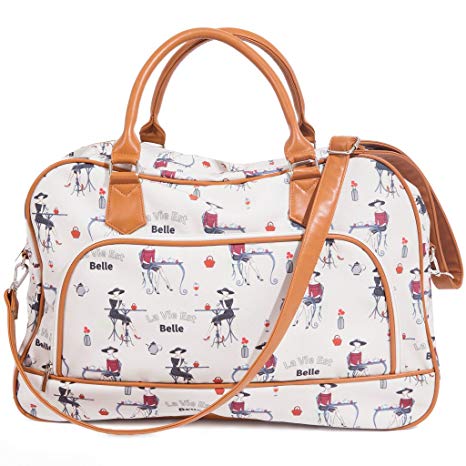 Ladies Women Canvas Weekender Bag Travel Duffel Tote Bag Weekend Overnight Travel Bag