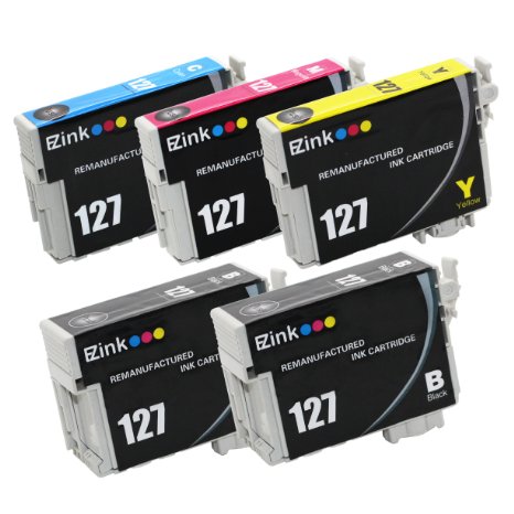 E-Z Ink TM Remanufactured Ink Cartridge Replacement For Epson 127 Extra High Yield 2 Black 1 Cyan 1 Magenta 1 Yellow 5 Pack T127120 T127220 T127320 T127420