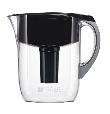 Brita 10 Cup Grand BPA Free Water Pitcher with 1 Filter, Black