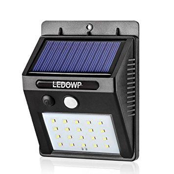 Solar Lights, LEDOWP Solar Powered Wireless 20 LED Outdoor Motion Activated Security Lighting for Garden, Patio, Path, Driveway