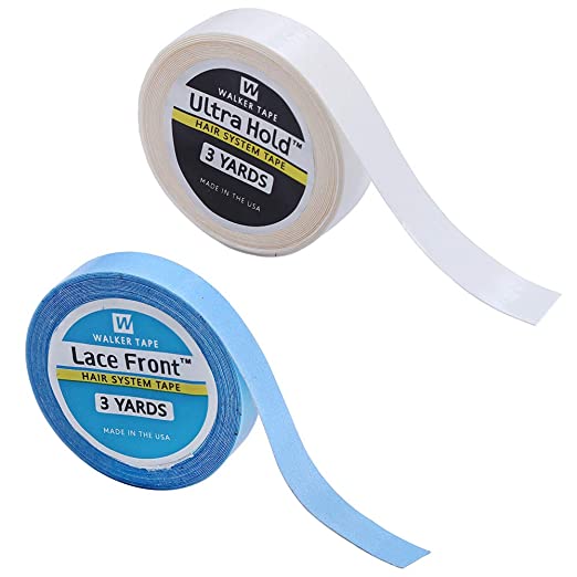 2 Pack Double-Sided Wig Tapes Lace Front Support Tape 0.8cm /1.2cm X 3 Yards Super Adhesives Water-Proof Tapes for Wigs,Toupees,Hair Pieces,Hair Extension