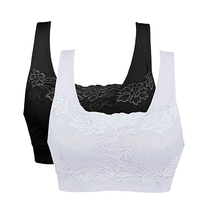 Women’s Lace Sports Bra Lace Coverage Seamless Sleep Bra Comfort Bralette