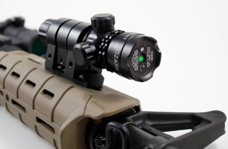Green Laser Sight System by Ozark Armament - 5mw 532nm High Powered Tactical Green Laser with Picatinny Rail Mount Barrel Mount Pressure Switch and On/Off Switch for Rifles AR 15 and Shotguns