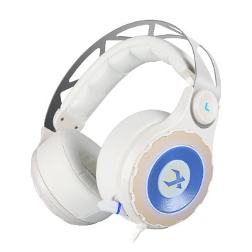 XIBERIA T18 USB Headset Surround Sound Over-ear Gaming Headset Stereo Headphones with Microphone (White)