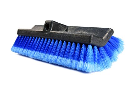CarCarez 13" Flow-Thru Bi-Level Car Wash Brush Head with Feather-Tip Bristles Blue