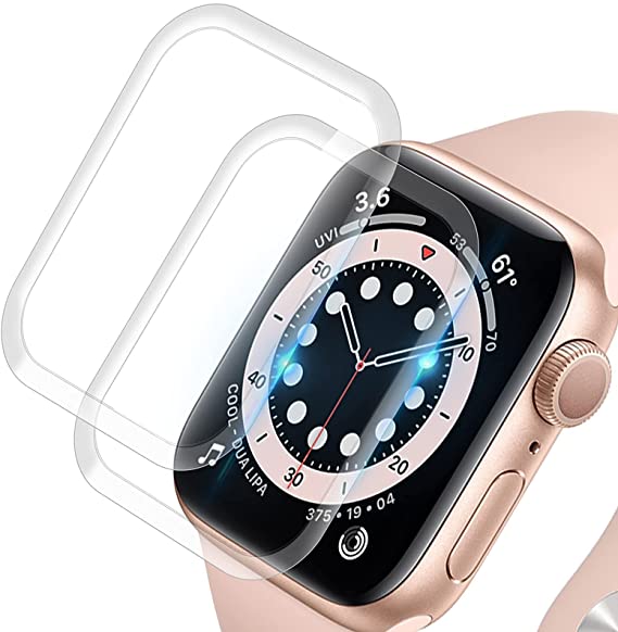 Liumai [2 Pack] for Apple Watch Screen Protectors 40mm Fit Series 6/SE/5/4, 3D Curved Edge Overall Tempered Glass Protective Case Anti-Scratch Bubble-Free Ultra-Thin HD Clear Cover （Transparent）