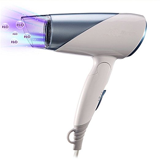 1600W High Power Thermostat Mute Design Hair Drying Hair Dryer travel Foldable Portable Cool and warm two adjustable - Gray