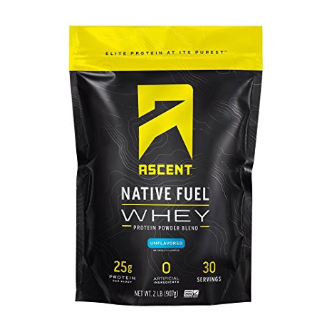 Ascent Native Fuel Whey Protein Powder - Unflavored - 2 lbs