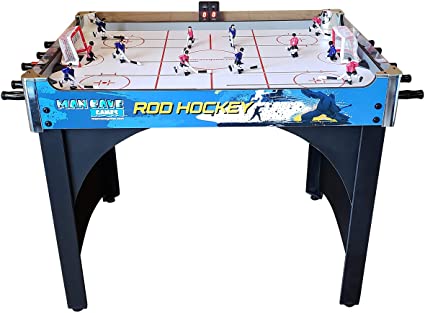Mancave 40" Deluxe Rod Hockey Game Table. Head-to-Head Table Hockey Action with Electronic Scoring. Great Size, Durability & Easier for Kids to Play Than Dome Hockey.