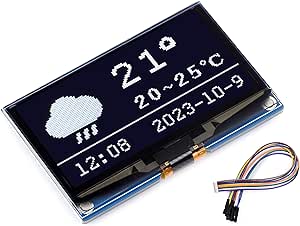 2.42inch OLED Display Module 128×64 Resolution for Raspberry Pi/forArduino/STM32/ESP32/Jetson Nano, with SSD1309 Driver Chip SPI / I2C Communication 3.3V / 5V, White Display Color