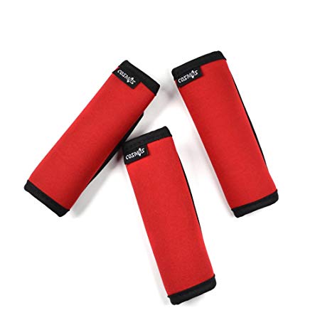 Cosmos ® 3 PCS Red Color Comfort Neoprene Handle Wraps/Grip/Identifier for Travel Bag Luggage Suitcase