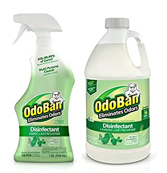 OdoBan Disinfectant Odor Eliminator and All Purpose Cleaner, 32 oz Spray and 1/2 Gallon Concentrate, Original Eucalyptus